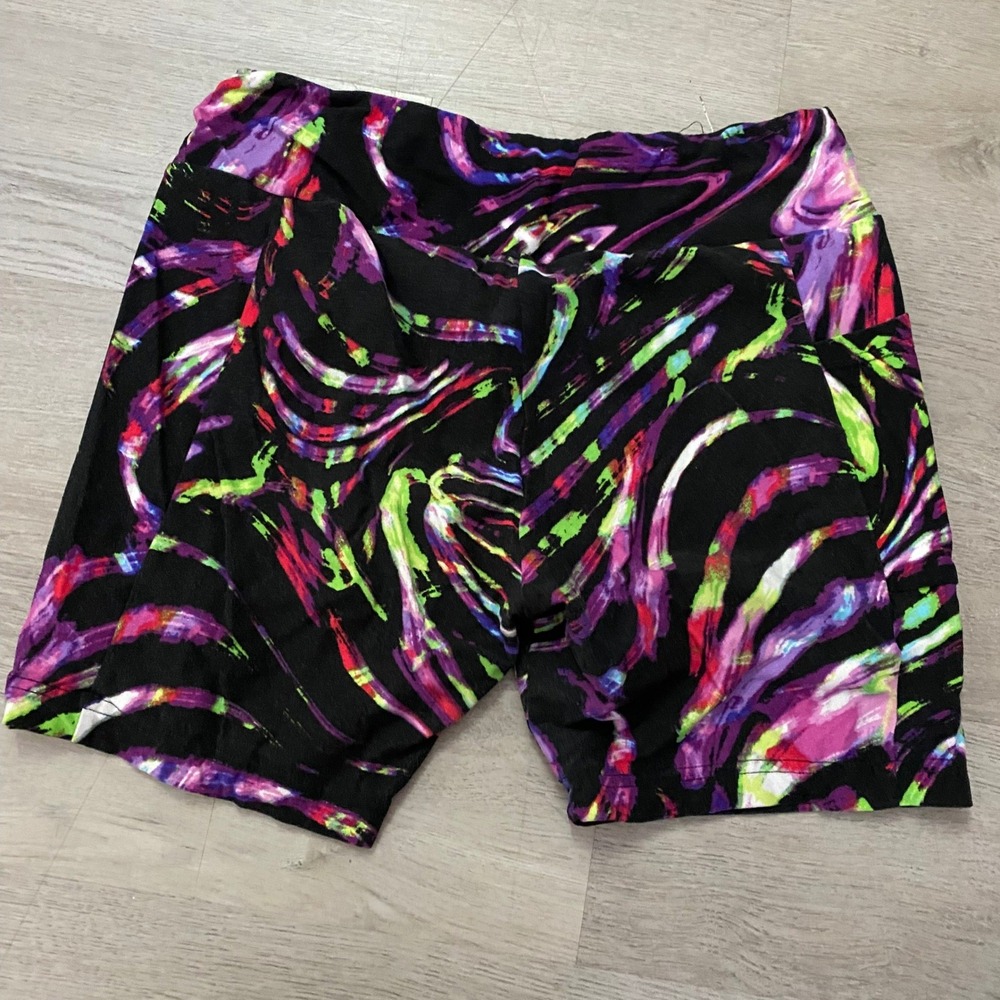 No Boundaries Bike Shorts Women Large L 11-13 Multicolor Abstract Swirl Stretch